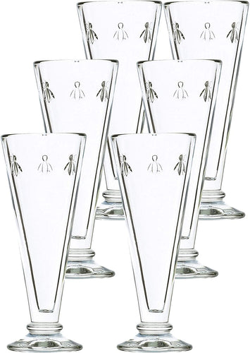 Napoleon Bee 5.1 oz Champagne Flutes - Set of 6 with the iconic French Bee - EK CHIC HOME