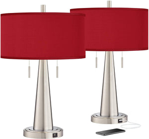 Modern Accent Table Lamps Set of 2 with USB Charging Port - EK CHIC HOME
