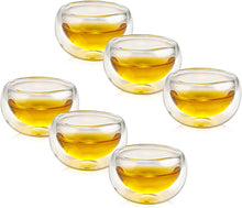 Load image into Gallery viewer, Double-walled Borosilicate Glass Tiny Teacups Each Holds 2 Oz - EK CHIC HOME