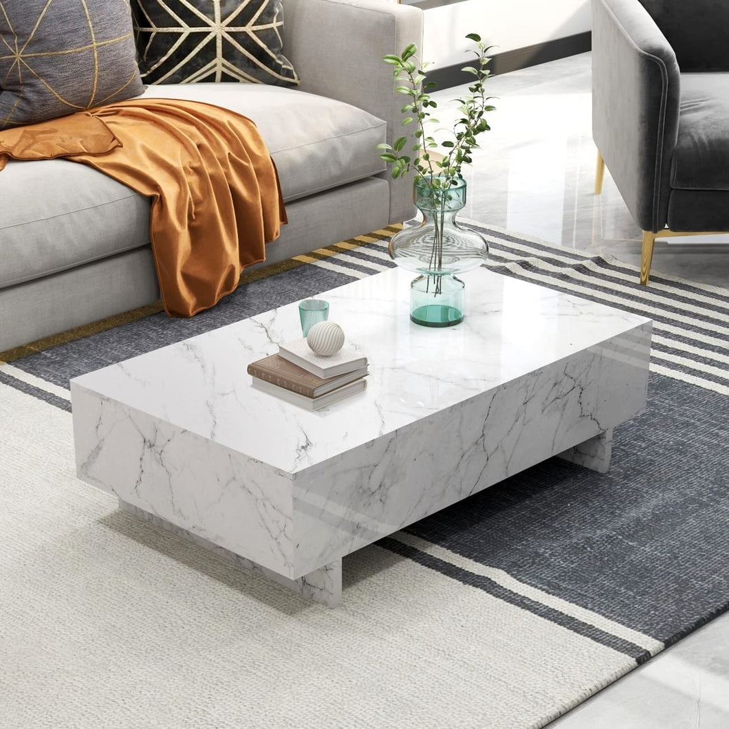 Living Room Rectangle High Gloss Coffee Table - EK CHIC HOME