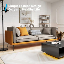 Load image into Gallery viewer, 84&quot; Sectional Sofa - L Shaped Leather and Premium Linen - EK CHIC HOME