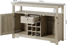 Load image into Gallery viewer, Wine Bar Cabinet with 9-Bottle Wine Rack Buffet Cabinet with Storage - EK CHIC HOME