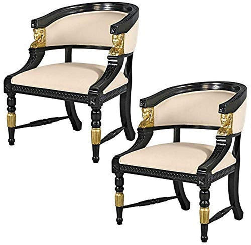 Neoclassical Egyptian Revival Chair, 33.5 Inch, Set of 2 - EK CHIC HOME