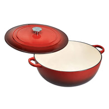 Load image into Gallery viewer, Commercial Enameled Cast Iron Covered Braiser, 7.5-Quart, Red - EK CHIC HOME