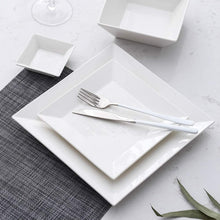 Load image into Gallery viewer, 24-Piece Classic Square Dinnerware Set for 6, Off White - EK CHIC HOME