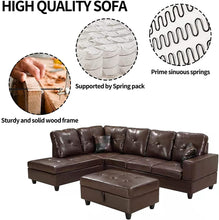 Load image into Gallery viewer, Leather Sectional Sofa L-Shape 5 Seater w/Chaise Lounge - EK CHIC HOME