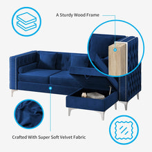 Load image into Gallery viewer, Convertible Sectional Sofa Couch with Storage Ottoman, 3 Pcs - EK CHIC HOME