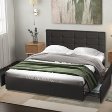 Load image into Gallery viewer, Queen Bed Frame with 4 Storage Drawers, Upholstered Platform Bed - EK CHIC HOME