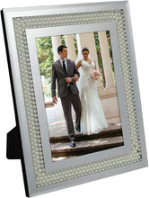 Load image into Gallery viewer, Glass Mirror Picture Photo Frame with Accent Pearl Border - EK CHIC HOME