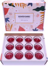 Load image into Gallery viewer, Set of 12 Red Votive Candles, Unscented Candles - EK CHIC HOME