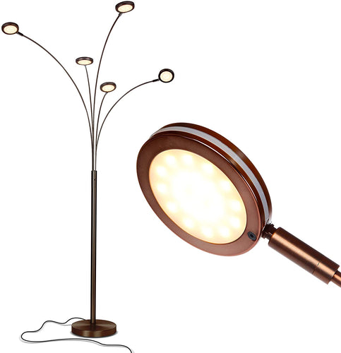 Modern LED Arc Lamp - 5 Adjustable Arms & Light Heads Arch - EK CHIC HOME