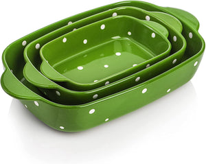 Porcelain Bakeware Set, Ceramic Baking Dish Pans with Handles - EK CHIC HOME