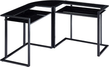 Load image into Gallery viewer, 56&#39;&#39; Computer L-Shaped Keyboard Tray Glass Workstation Desk - EK CHIC HOME