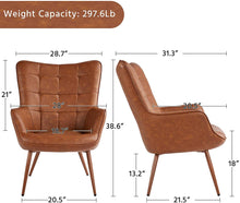 Load image into Gallery viewer, Leather Leisure  Accent Chair Upholstered Set of 2 - EK CHIC HOME