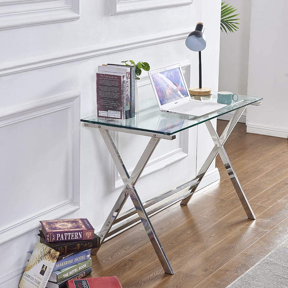 Tempered Glass Computer Desk Modern