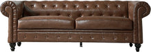 Load image into Gallery viewer, 80&quot; Pu Leather Sofa, Modern 2 Seater Couch for Living Room (Brown) - EK CHIC HOME