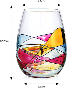 Artisanal Hand Painted Stemless - Rennesance Romantic Stain - EK CHIC HOME