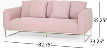 Load image into Gallery viewer, Modern Fabric 3 Seater Sofa, Light Blush and Silver - EK CHIC HOME