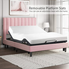 Load image into Gallery viewer, Vertical Channel Platform Bed Frame / Velvet Upholstered - EK CHIC HOME