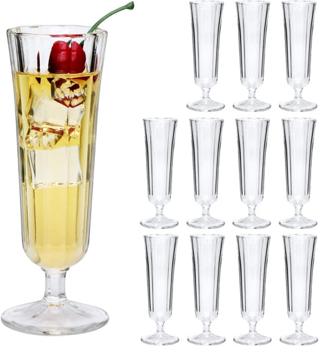 4 OZ Champagne Flutes, Clear Goblet Glass Set 12 Pack - EK CHIC HOME
