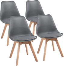 Load image into Gallery viewer, Dining Chairs/Accent Chair Shell with Beech Wood Legs - EK CHIC HOME