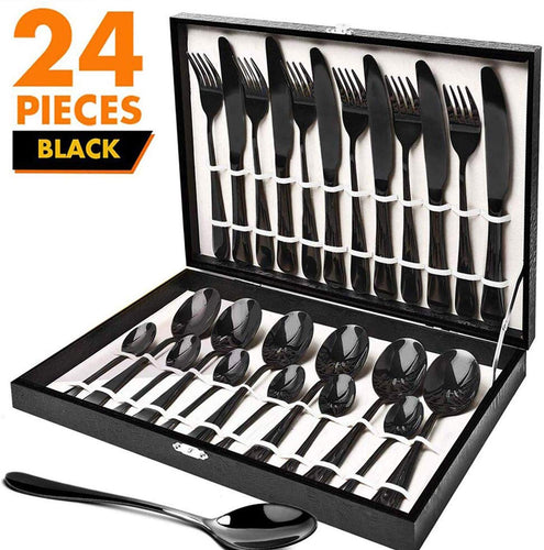 Silverware Set, 24 Pieces Flatware Cutlery Set-Service for 6 - EK CHIC HOME