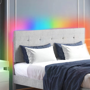 Platform Bed Frame with RGB LED Headboard, Full Size - EK CHIC HOME