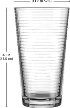 Load image into Gallery viewer, 17 Ounces Cooler Glasses, Set of 4 Ribbed Highball Glasses - EK CHIC HOME