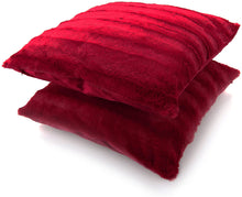 Load image into Gallery viewer, Faux Fur Throw Pillows - Set of 2 Lumbar Couch Pillows - EK CHIC HOME
