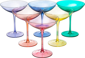 Colored Vintage Glass Coupes 12oz - EK CHIC HOME