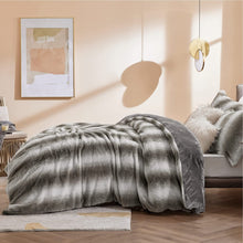 Load image into Gallery viewer, Grey Duvet Cover Set, Ombre Fuzzy Bed Set Queen, Luxury - EK CHIC HOME