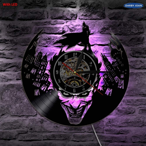 Joker Gotham City Led Vinyl Wall Clock Wall Lighting Color Change - EK CHIC HOME