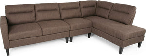 Modern Fabric Upholstered 4 Seater Sectional Sofa with Chaise Lounge - EK CHIC HOME