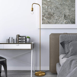 Industrial 64'' LED Floor Lamp - Antique Brass Gold - EK CHIC HOME