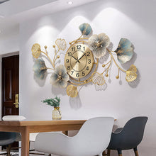 Load image into Gallery viewer, Large Wall Clock Creative Metal Ginkgo Leaf Design - EK CHIC HOME