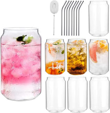 Load image into Gallery viewer, Drinking Glasses Set of 8,16oz Beer Can Glasses,Tumbler Cups - EK CHIC HOME