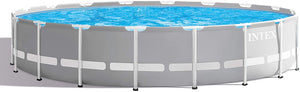 Intex 18ft X 48in Prism Frame Pool Set with Filter Pump, Ladder, Ground Cloth & Pool Cover - EK CHIC HOME