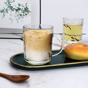 EK CHIC HOME Glass Coffee Mugs with Handle (12 pcs) - EK CHIC HOME