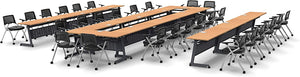 28 Person Tables Seminar/Classroom Industrial (Seating Included). - EK CHIC HOME