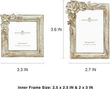 Load image into Gallery viewer, Vintage Floral Mini Frame Set/Set of 2 / 2x3 &amp; 2.5x2.5 in - EK CHIC HOME