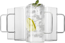 Load image into Gallery viewer, Drinking Glasses 13 oz With Handle, Set of 4 Thin Square - EK CHIC HOME