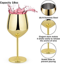 Load image into Gallery viewer, Stainless Steel Wine Glasses Set of 4, 18oz - EK CHIC HOME