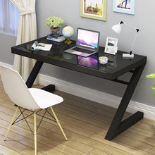 Load image into Gallery viewer, Z Shape Computer Desk Modern Tempered Glass - EK CHIC HOME