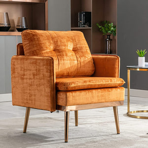 Upholstered Velvet Accent Chair, Comfy Living Room - EK CHIC HOME