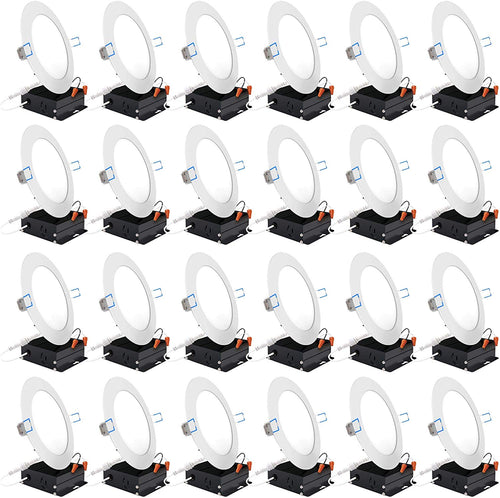 24 Pack 6 Inch Slim LED Downlight with Junction Box - EK CHIC HOME