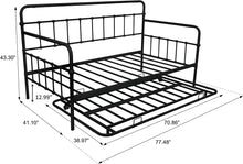 Load image into Gallery viewer, Twin Daybed with Trundle,Heavy Duty Metal Bed Frame - EK CHIC HOME