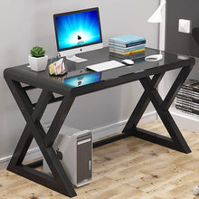 Load image into Gallery viewer, Glass Top Metal Frame, 55.1&quot; Home Office Desks &amp; Workstations - EK CHIC HOME