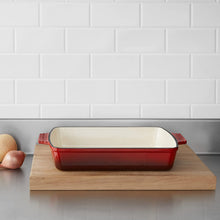 Load image into Gallery viewer, Commercial Enameled Cast Iron 13-Inch Roasting/Lasagna Pan, Red - EK CHIC HOME