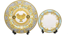 Load image into Gallery viewer, VERSACE STYLE - 16-pc Dinner Set, Gray and Blue Bone China - EK CHIC HOME