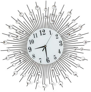 Wall Clock Modern 3D Crystal Wall Clock Vintage Metal Luxury Sparkling - EK CHIC HOME